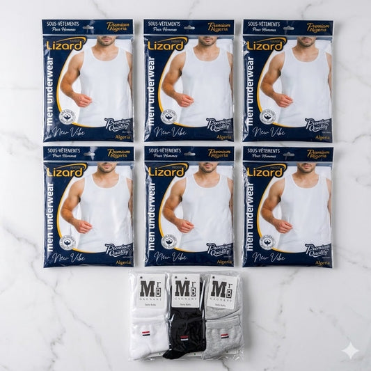 Pack 6 débardeurs + 12 chaussete