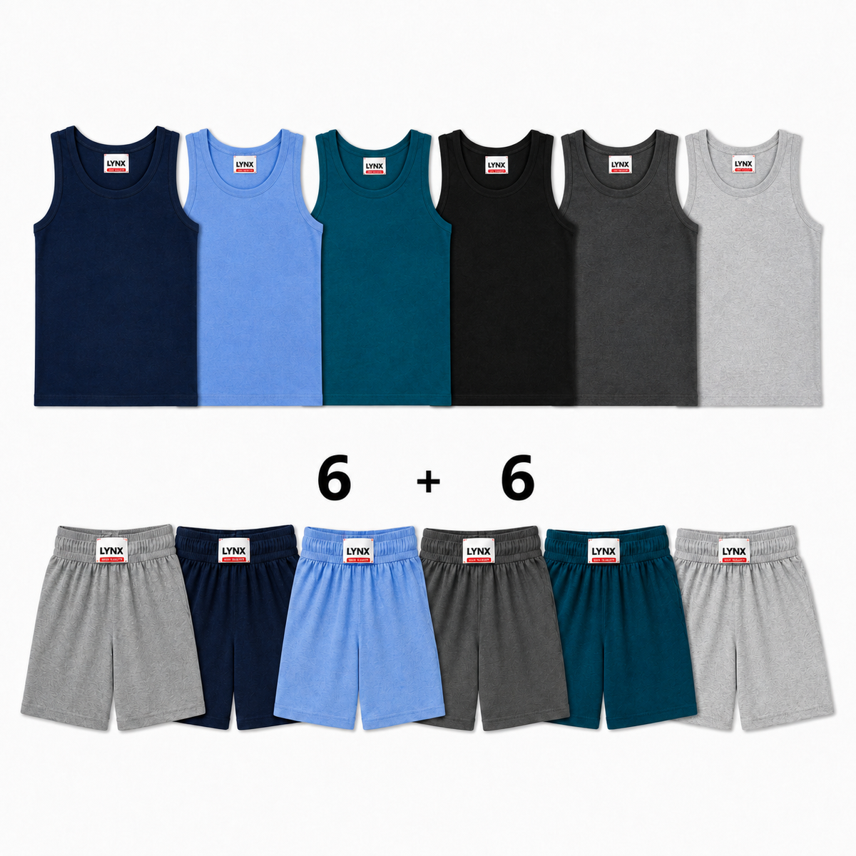 Pack 6 Debardeurs + 6 shorts ( couleurs )