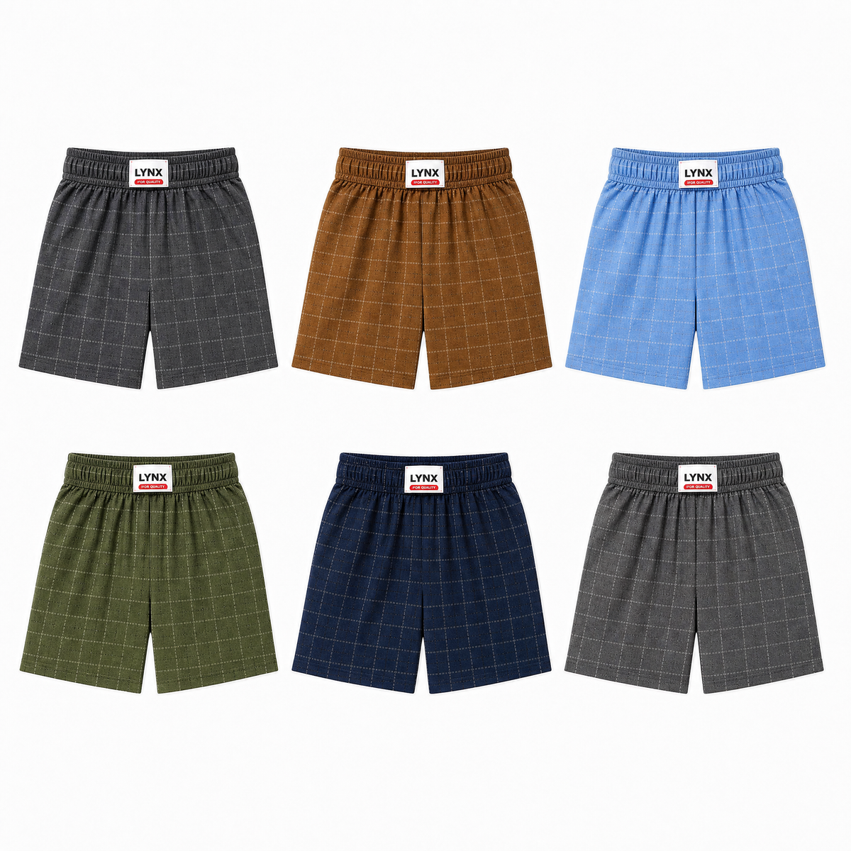 Pack 6 Shorts Carreaux
