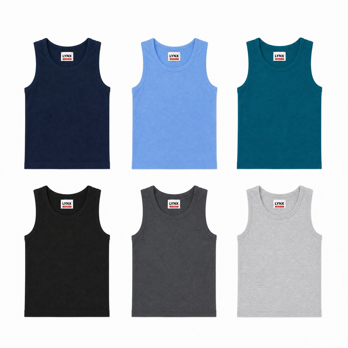 Pack 6 Débardeurs (couleurs)100% Coton