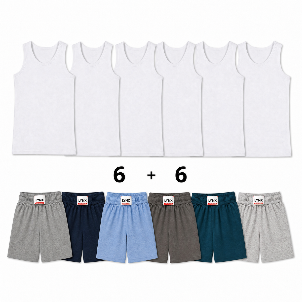 Pack 6 Debardeurs + 6 Shorts